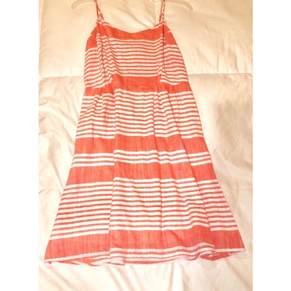 Old Navy Peach & White Strip Dress